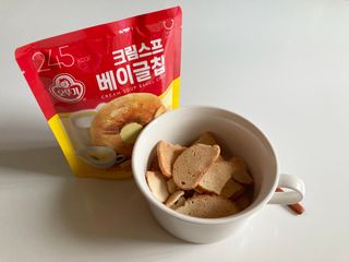 딜라이트 프로젝트 오뚜기스프 베이글칩 2종 — 5점을 준 리뷰어가 2021년 8월 올린 사용 사진