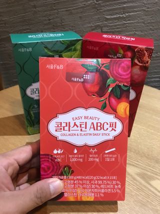 서울에프엔비 콜라스틴 3종 뷰티젤리스틱 45입 [ABC핏 15입 /  석류핏 15입 / 청스피루리나 15입] — 5점을 준 리뷰어가 2021년 9월 올린 사용 사진