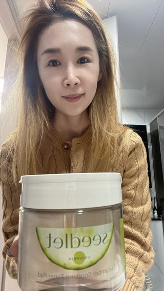 씨드렛 큐컴버 수딩 토너 패드 — 5점을 준 리뷰어가 2023년 2월 올린 사용 사진