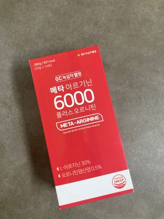 메타아르기닌 GC녹십자웰빙 메타 아르기닌 6000 플러스 오르니틴 — 5점을 준 리뷰어가 2022년 4월 올린 사용 사진