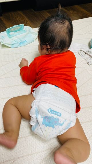 오브맘 밤 프리미엄 아기 기저귀 팬티형 밴드형 — 5점을 준 리뷰어가 2021년 1월 올린 사용 사진