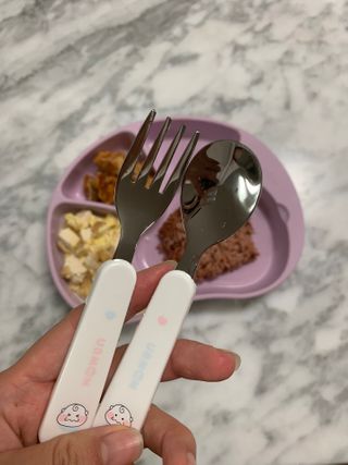 유비맘 스푼포크 케이스 세트 1+1 _컬러랜덤 발송 — 5점을 준 리뷰어가 2021년 2월 올린 사용 사진