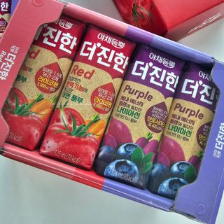 [롯데칠성] 야채듬뿍 더'진한 [롯데칠성] 야채는 이제 COLORFULL! 야채듬뿍  더 진한 레드 4개 +퍼플 4개 (총 8개) — 5점을 준 리뷰어가 2023년 6월 올린 사용 사진