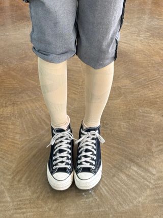 주식회사 땡스마이파트너 [구매평] 땡스마이레그 의료용 종아리압박밴드 다리붓기 혈액순환 압박스타킹 — 5점을 준 리뷰어가 2025년 4월 올린 사용 사진