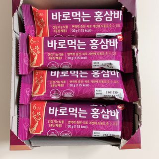 씨알푸드 건강기능식품 6년근 홍삼 함유, 바로먹는 홍삼바 30g 12개입 — 4점을 준 리뷰어가 2022년 3월 올린 사용 사진