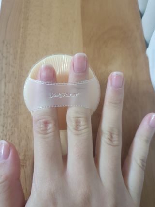 젤리팜 마이크로셀 실리콘퍼프 피치,오렌지 — 5점을 준 리뷰어가 2021년 11월 올린 사용 사진