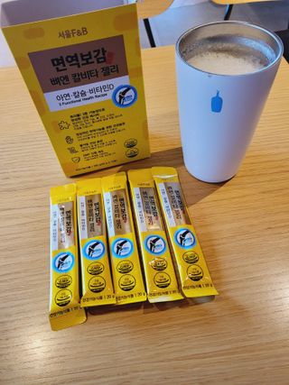 서울에프엔비 면역보감 뼈엔 칼비타 젤리 아연·칼슘·비타민D 20g X 15포 — 5점을 준 리뷰어가 2021년 11월 올린 사용 사진