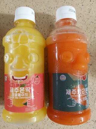 탐라원 제주의 맛, 몬딱주스 4종세트 - 한라봉몬딱주스, 천혜향몬딱주스, 청귤에이드, 당근몬딱주스 — 5점을 준 리뷰어가 2021년 7월 올린 사용 사진