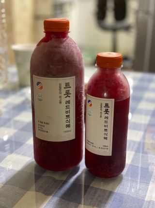 트롯전통식혜 트롯레드비트식혜 1리터 +500리터 — 3점을 준 리뷰어가 2021년 5월 올린 사용 사진