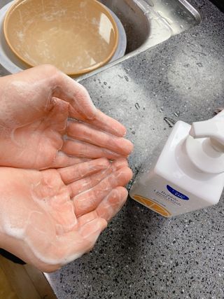 카오리온코스메틱스 클린온 버블 핸드 워시 500ml — 5점을 준 리뷰어가 2021년 8월 올린 사용 사진