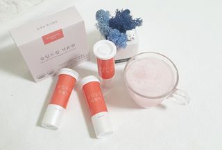 [슬림드랍 석류맛] 건기식 다이어트 보조제 겸 비타민 — 5점을 준 리뷰어가 2022년 1월 올린 사용 사진