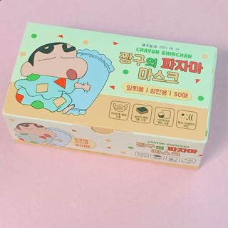 [숨그림]  덴탈마스크 짱구 우리아이 그리고 내가 쓰는 믿을수있는 케릭터 마스크  16종 — 5점을 준 리뷰어가 2021년 10월 올린 사용 사진