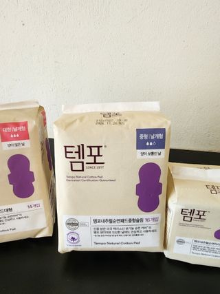나우[템포] 템포 패드 내추럴 순면 생리대 SET(중형 슬림 + 대형 + 라이너) — 5점을 준 리뷰어가 2024년 4월 올린 사용 사진