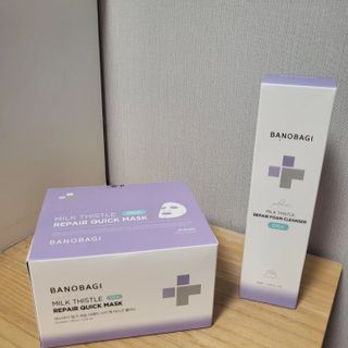 바노바기 코스메틱 바노바기 밀크씨슬 리페어 시카 폼 클렌저 플러스 120ml + 퀵 마스크 플러스 30매 — 5점을 준 리뷰어가 2023년 8월 올린 사용 사진