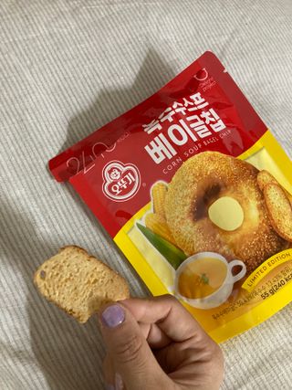 딜라이트 프로젝트 오뚜기스프 베이글칩 2종 — 5점을 준 리뷰어가 2021년 8월 올린 사용 사진