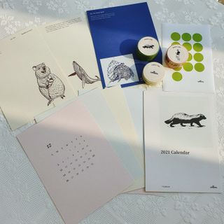 콜린스 2021 엽서 캘린더와 마스킹 테이프 3종 — 5점을 준 리뷰어가 2020년 12월 올린 사용 사진