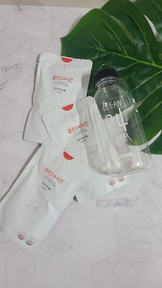 클린24시간 1BOX(5포) + 전용보틀(500ml) — 5점을 준 리뷰어가 2022년 10월 올린 사용 사진