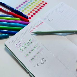 리훈 다이어리 2023년 이야기 펜 스티커 세트 그란데 6개월 하반기 — 5점을 준 리뷰어가 2023년 6월 올린 사용 사진