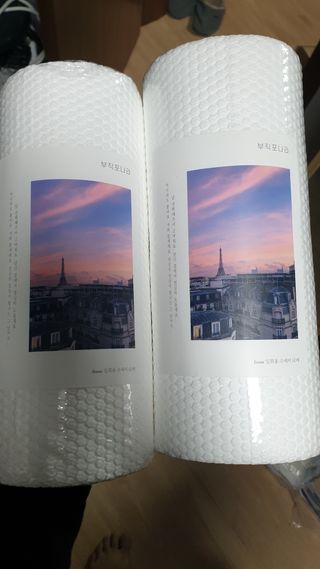 부직포나라 중금속유해물질ZERO 뜯어쓰는 주방 일회용수세미 60매 2매 — 4.5점을 준 리뷰어가 2022년 10월 올린 사용 사진