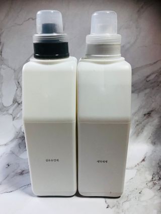 [생활공작소] 섬유유연제 + 세탁세제 1.5L 릴리향 — 5점을 준 리뷰어가 2021년 2월 올린 사용 사진