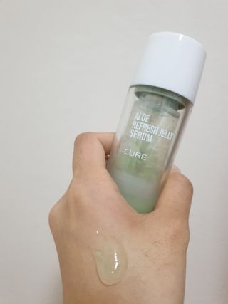 김정문알로에 큐어 큐어 알로에 리프레쉬 젤리 세럼, 큐어 알로에 하이드로 젤리 크림 — 5점을 준 리뷰어가 2021년 4월 올린 사용 사진