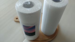 부직포나라 중금속유해물질ZERO 뜯어쓰는 주방 일회용수세미 60매 2매 — 4점을 준 리뷰어가 2022년 10월 올린 사용 사진