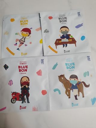 [블루 본 아이노우] 유아용 컬러마스크 40 PCS SET 2중 택 1 — 5점을 준 리뷰어가 2021년 4월 올린 사용 사진