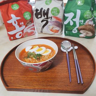 [풀무원] 자연은맛있다 정면, 백면, 홍면  세트 — 5점을 준 리뷰어가 2021년 4월 올린 사용 사진