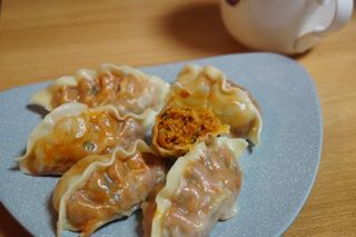 삼양냉동 [삼양] 얇은피불닭왕교자+얇은피까르보불닭왕교자 총4팩 — 5점을 준 리뷰어가 2021년 2월 올린 사용 사진