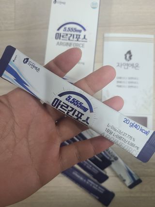 자연에온 아르긴포스 L-아르기닌 5555mg 스틱 15개입 1박스 — 5점을 준 리뷰어가 2022년 1월 올린 사용 사진
