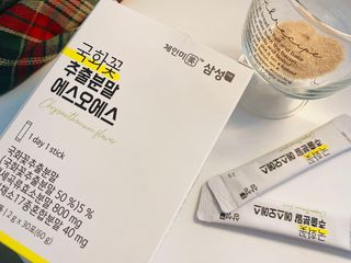 체인미 국화꽃 추출분말 에스오에스 곡류효소 과일채소 17종 혼합 분말 스틱 — 5점을 준 리뷰어가 2021년 12월 올린 사용 사진