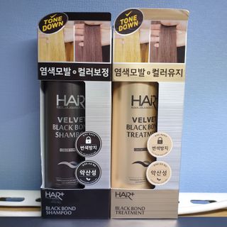 헤어플러스 블랙 컬러본드 샴푸 트리트먼트 300ml — 5점을 준 리뷰어가 2021년 5월 올린 사용 사진