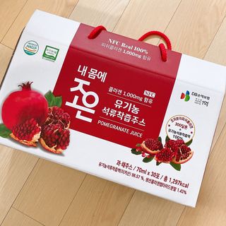 농업회사법인조은 유기농 석류 NFC 착즙주스 70ml 30포 — 5점을 준 리뷰어가 2021년 10월 올린 사용 사진