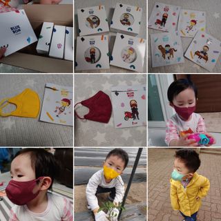 [블루 본 아이노우] 유아용 컬러마스크 40 PCS SET 2중 택 1 — 5점을 준 리뷰어가 2021년 4월 올린 사용 사진