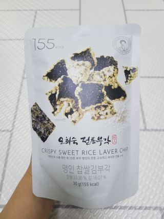 오희숙 전통부각 명인 찹쌀김부각, 찹쌀다시마부각, 황태껍질튀각 총 6봉 — 5점을 준 리뷰어가 2021년 6월 올린 사용 사진