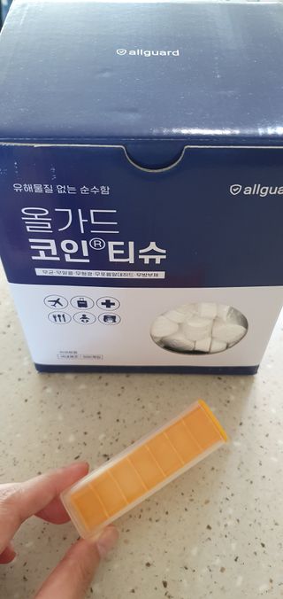 [올가드] 무방부제 대용량 코인티슈 500개입 + 휴대용케이스 1개 — 5점을 준 리뷰어가 2022년 12월 올린 사용 사진