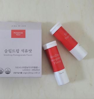 [슬림드랍 석류맛] 건기식 다이어트 보조제 겸 비타민 — 5점을 준 리뷰어가 2022년 2월 올린 사용 사진