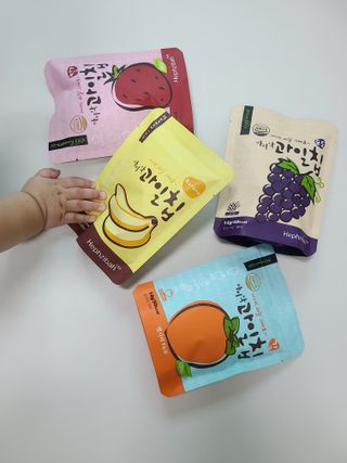 아비삭 과일칩 딸기, 감, 포도, 바나나 4종 — 4점을 준 리뷰어가 2021년 8월 올린 사용 사진