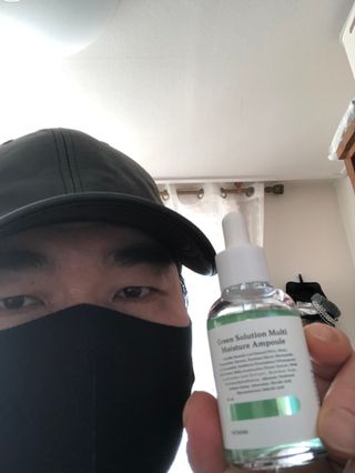 [녹산] 그린 솔루션 멀티 수분 앰플 + 그린 솔루션 멀티 수분크림 — 5점을 준 리뷰어가 2022년 10월 올린 사용 사진