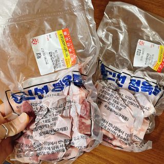 찐신선 한끼한팩 미국 냉동 목살 & 네덜란드 냉동 삼겹살 SET — 4.5점을 준 리뷰어가 2021년 10월 올린 사용 사진