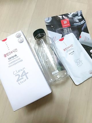 클린24시간 1BOX(5포) + 전용보틀(500ml) — 4점을 준 리뷰어가 2022년 8월 올린 사용 사진