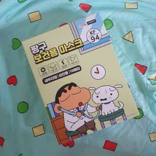 [숨그림]  덴탈마스크 짱구 우리아이 그리고 내가 쓰는 믿을수있는 케릭터 마스크  16종 — 5점을 준 리뷰어가 2021년 10월 올린 사용 사진