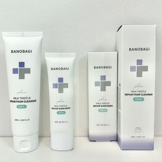 바노바기 코스메틱 바노바기 밀크씨슬 리페어 시카 폼 클렌저 플러스 120ml + 선스크린 플러스 50ml — 5점을 준 리뷰어가 2023년 8월 올린 사용 사진