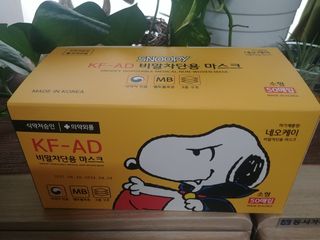 JHWORLD 스누피 마스크 정품 스누피 KF-AD 국내 비말차단 아동용 성인용 일회용 덴탈마스크 50매 — 5점을 준 리뷰어가 2021년 6월 올린 사용 사진
