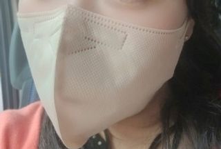아이엘이 ILE 친환경 새부리형 방수 마스크 — 5점을 준 리뷰어가 2022년 4월 올린 사용 사진