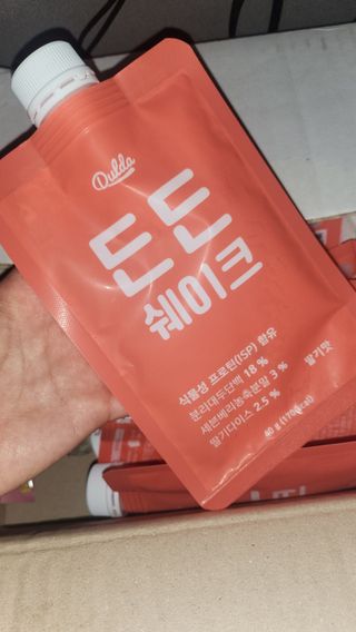[덜다] 든든 식물성 단백질 쉐이크 40g X 7입 (곡물/딸기) — 5점을 준 리뷰어가 2023년 8월 올린 사용 사진