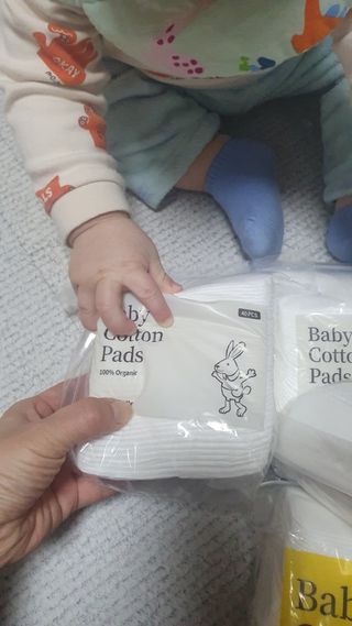 디어엘로디 프리미엄 유기농 베이비 솜티슈 40매 3 + 1 PACK — 5점을 준 리뷰어가 2021년 3월 올린 사용 사진