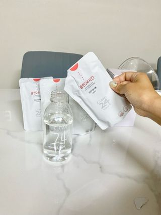 클린24시간 1BOX(5포) + 전용보틀(500ml) — 5점을 준 리뷰어가 2022년 7월 올린 사용 사진