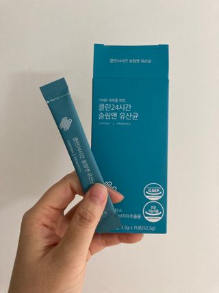 클린24시간 슬림앤유산균 1박스 (3.5g X 15포) — 5점을 준 리뷰어가 2022년 10월 올린 사용 사진
