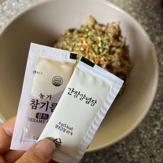 해풀잎 누구나 김밥*1ea [(혼합야채 35g *1ea,  김밥김 (5g, 5ea),  양념간장 (6g, 5ea), 참기름(5g, 2ea)] — 5점을 준 리뷰어가 2022년 7월 올린 사용 사진